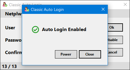 auto login enabled
