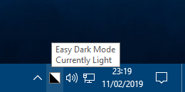 easy dark mode system tray
