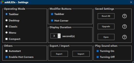 settings dark