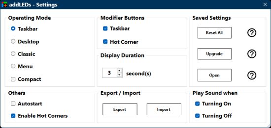settings light