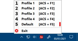 system tray menu