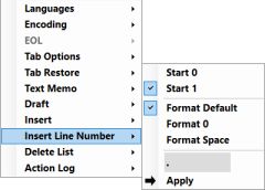 insert line number menu