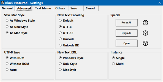 settings advanced