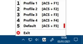 system tray menu