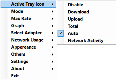 menu active tray icon