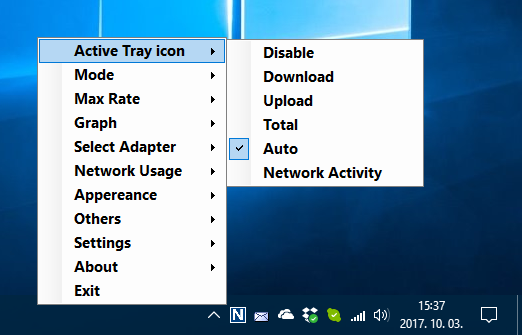 tray icon menu