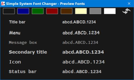 simple system font changer preview fonts dark