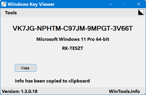 Windows Key Viewer Win11
