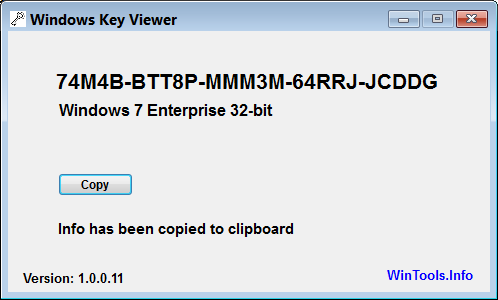 Windows Key Viewer Win7